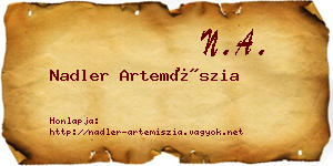 Nadler Artemíszia névjegykártya